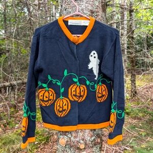 VINTAGE The Eagle's Eye 1990 Women's Halloween Cardigan, size small